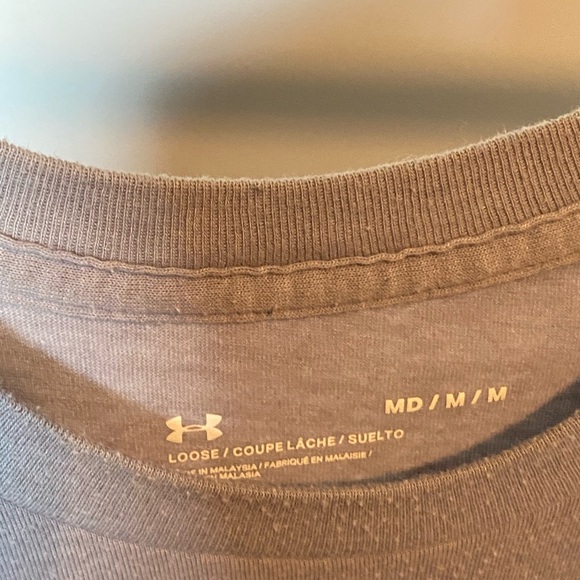 Lot Of 3 Under Armour Shirt Gray Athletic Tech Stretch Logo Modern Gym Me Medium - Picture 5 of 7